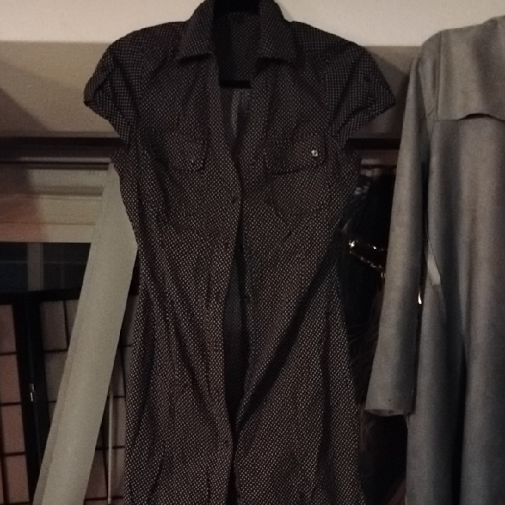 Express Black and White Polka Dot Dress